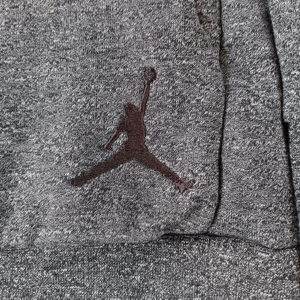 Nike Air Jordan Sweatshirt Mens L Grey‎ Zip Pockets Icon Logo Fleece Crewneck